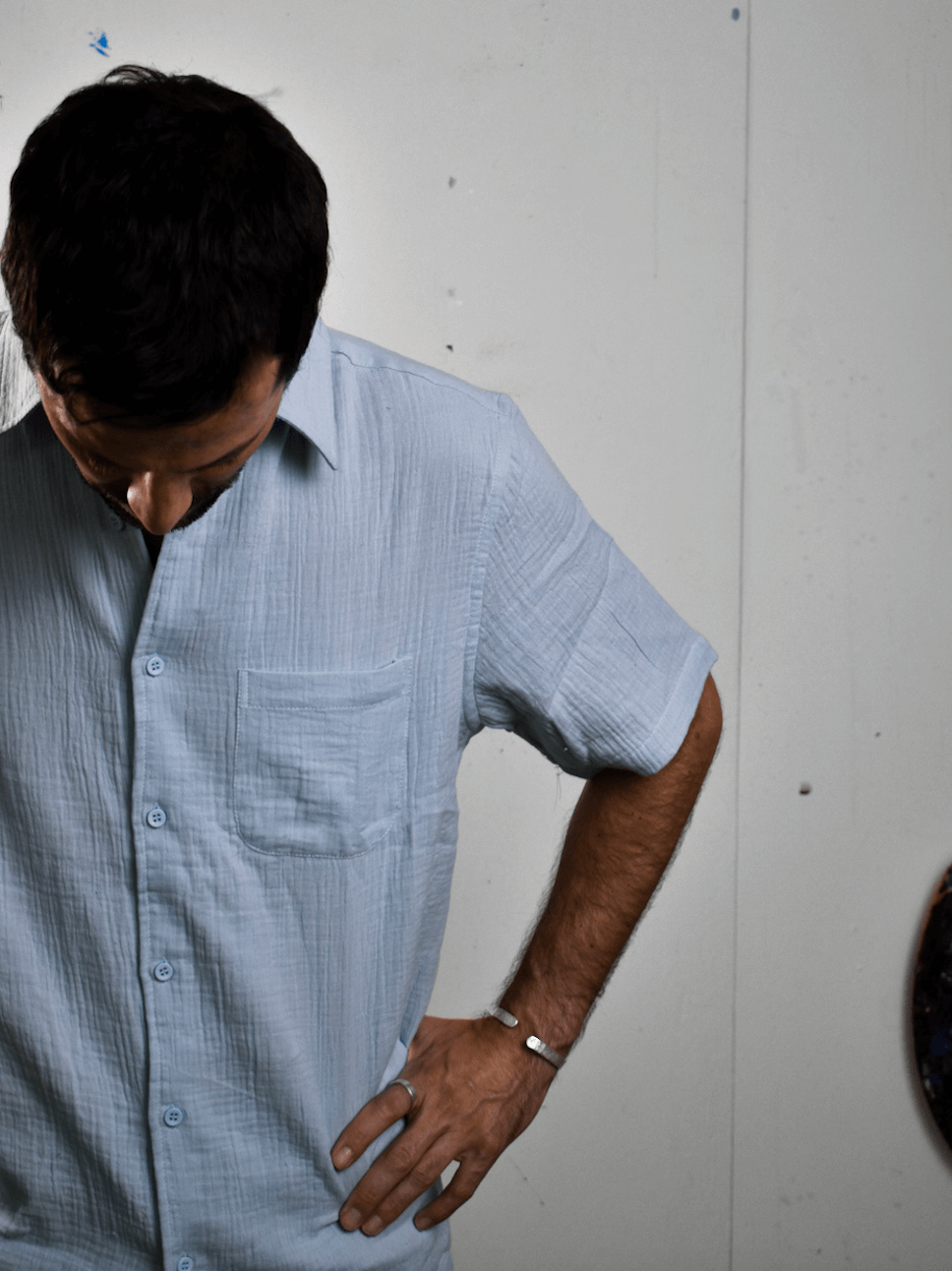 Camisa Algodón Orgánico Hombre | Celeste Agua - Good Hope