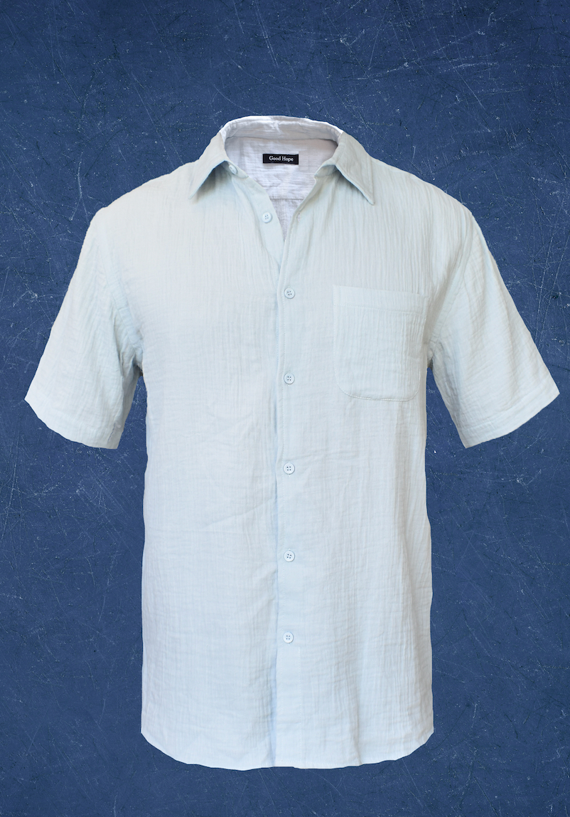 Camisa Algodón Orgánico Hombre | Celeste Agua