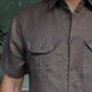Camisa Cargo Lino Hombre | Café ligero - Good Hope