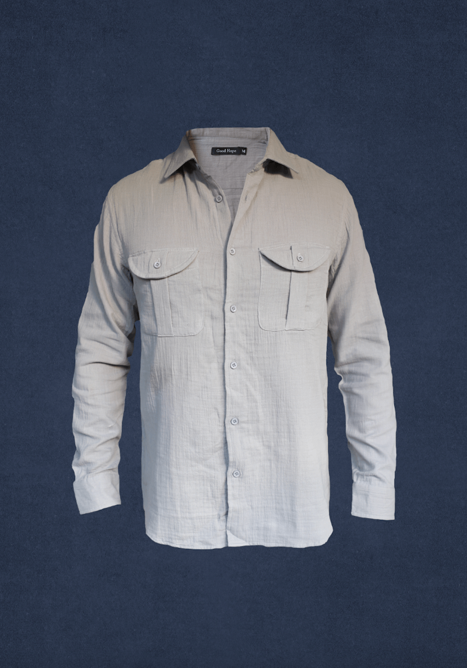 Camisa Cargo Algodón Orgánico Hombre | Gris Arena - Good Hope