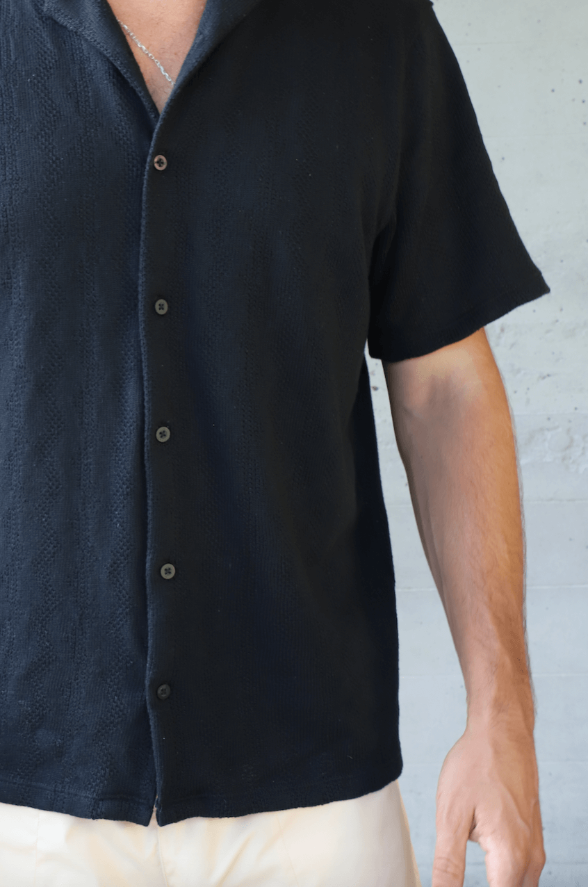 Camisa de Crochet | Negro